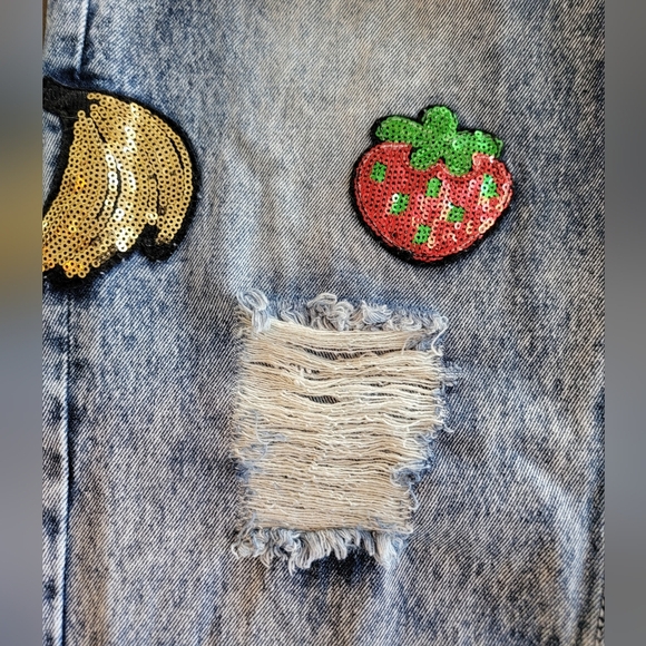 Pixie And Diamond Acid Wash Womens Jeans With Patchwork Sequined Details - Picture 9 of 12